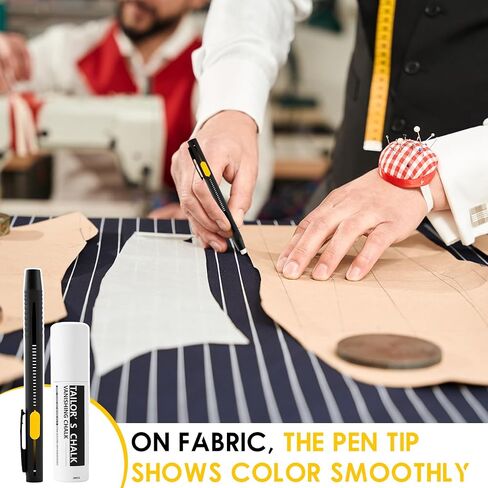 Heat Erasable Fabric Marker for Sewing,Sewing Chalk DIY Markers Pen for Quilting, Embroidery,Washable Erasable Replaceable Refill Marker Pen, Suitable for Cotton, Knitted Fabrics(1Pen+20Refills) in Saudi Arabia