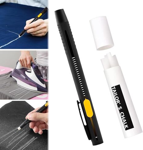 Heat Erasable Fabric Marker for Sewing,Sewing Chalk DIY Markers Pen for Quilting, Embroidery,Washable Erasable Replaceable Refill Marker Pen, Suitable for Cotton, Knitted Fabrics(1Pen+20Refills) in Saudi Arabia