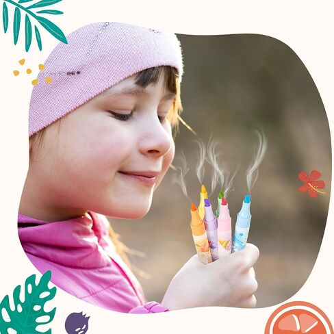 60 Pcs Scented Markers Bulk Kid Back to School Gift for Student 6 Color Fruit Smelly Markers with Cute Stamps Vibrant Classroom Supply Teacher Supply First Day of School Adult Gift Office in Saudi Arabia