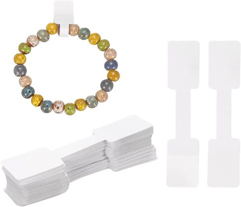 بطاقات عرض سوار UXCELL 100 PCS ، بطاقات عرض مجوهرات بطاقات تغليف سوار لاصقة لبيع المجوهرات ، قلادة ، أقراط ، شريط شعر مفاتيح (أبيض) in Kuwait