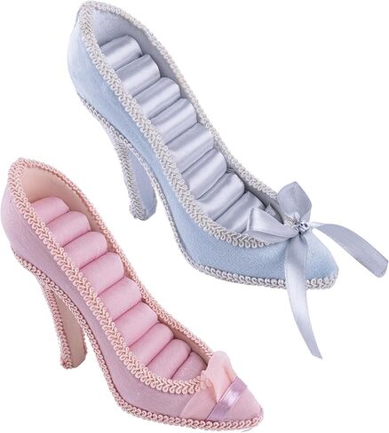 Framendino, 2 Pack High Heel Ring Display Holder Shoe Jewelry Heeled Earring Rack Elegant Tower Stylish Decoration Ornaginzer Bridal in Saudi Arabia