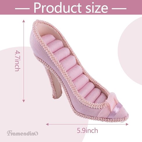 Framendino, 2 Pack High Heel Ring Display Holder Shoe Jewelry Heeled Earring Rack Elegant Tower Stylish Decoration Ornaginzer Bridal in Saudi Arabia
