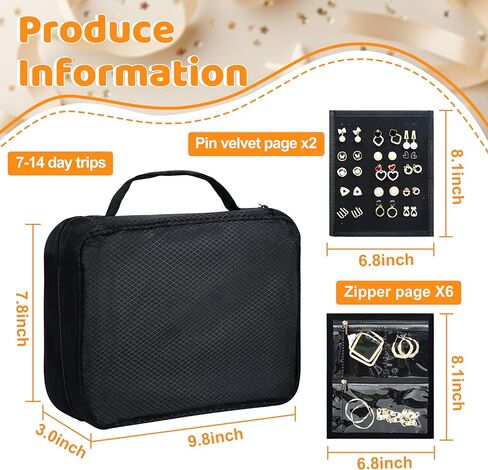 Meneng Travel Jewelry Case Organizer: PU Leather Jewelry Storage Book مع 20 صفحة PVC + 2 أوراق مخملية - موثق مجوهرات مقاومة للماء للمدونين in Kuwait