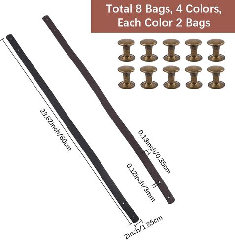 8PCS 23.62 Inch Quilted Handbag Top Handle Replacement PU Leather Purse Belt Band Mount Strap in Saudi Arabia