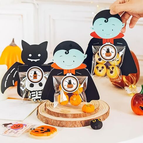 Halloween Gifts Tags Stickers, 60Pcs Funny Halloween Gifts Label Stickers Pumpkin Black Cat Halloween Name Tags Sticker Label for Gift Bags, Envelope Seals, Party Decoration in Saudi Arabia