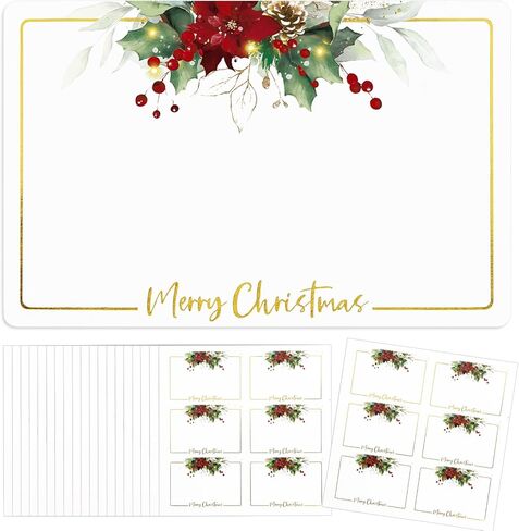 120pcs Christmas Gift Tags Stickers Sticky Labels Large Blank Xmas Name Tags for Presents Holiday (Holly Berry) in Kuwait