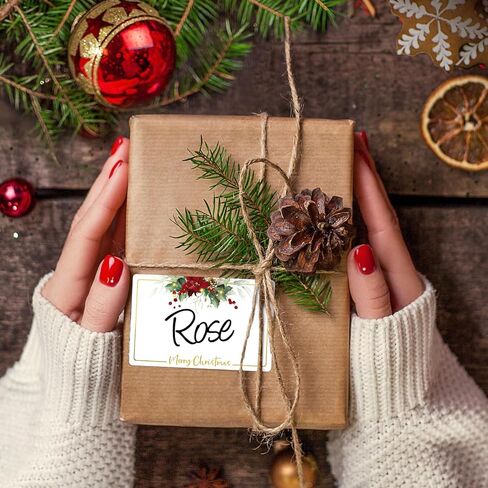 120pcs Christmas Gift Tags Stickers Sticky Labels Large Blank Xmas Name Tags for Presents Holiday (Holly Berry) in Kuwait