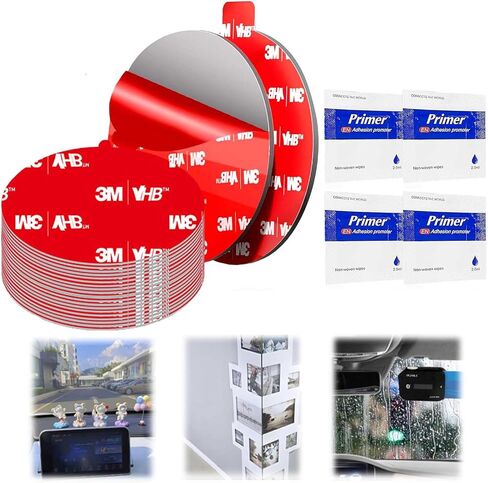 Square Double Sided Adhesive Pads, 3M VHB 0.03in Thick Double Sided Tape, Waterproof Mounting Tape for Indoor and Outdoor, Home Decoration, Car 1" X 1", 48 Pcs (Square 1''-48pcs) in Kuwait