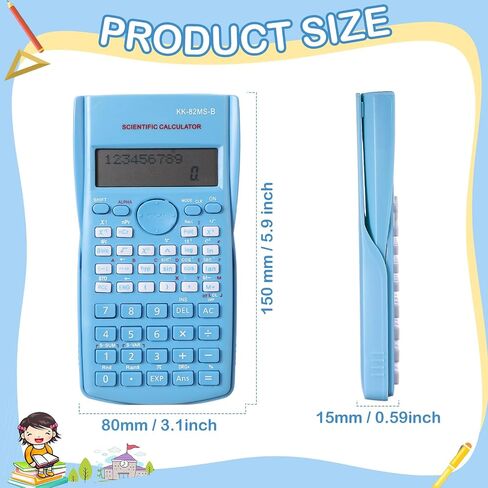 16 Pcs 2 Line Engineering Scientific Calculator Display Function LCD Math Calculator Ideal Non Graphing Scientific with Cover for School Classroom Office Business Pink, Blue, Green, White in Saudi Arabia