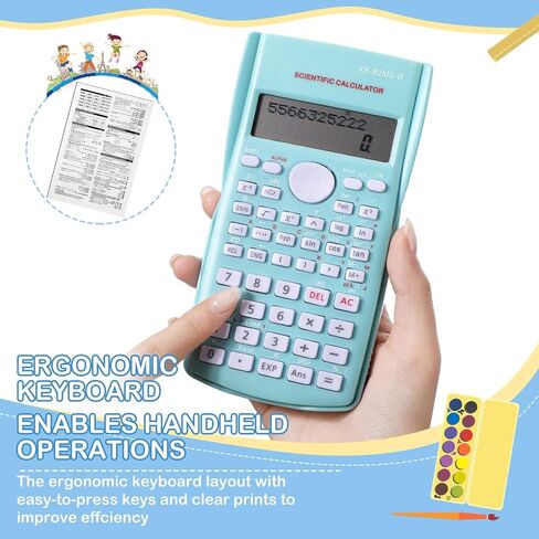16 Pcs 2 Line Engineering Scientific Calculator Display Function LCD Math Calculator Ideal Non Graphing Scientific with Cover for School Classroom Office Business Pink, Blue, Green, White in Saudi Arabia