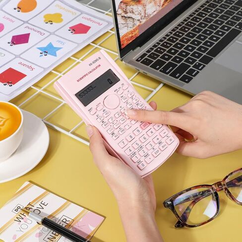 16 Pcs 2 Line Engineering Scientific Calculator Display Function LCD Math Calculator Ideal Non Graphing Scientific with Cover for School Classroom Office Business Pink, Blue, Green, White in Saudi Arabia