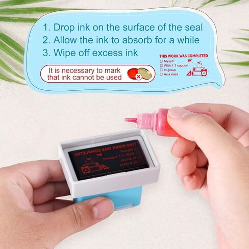 Teacher Stamps, Work Completed Stamp Office Stationery Stamps Teacher Grading Stamps Self-Ink Stamp Checkbox Grading Teacher Stamps Classroom Teacher Stamps for Grading in Saudi Arabia