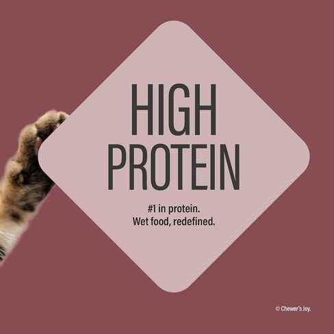 Chewer's Joy Wet Cat Food Food Pack - 3 نكهات: سمك التونة والسلمون ، الدجاج والديك الرومي - Pâté الطبيعي - البروتين العالي - خالية من الحبوب - التغذية الكاملة والمتوازنة - 12 علب (3 أوقية) in Kuwait