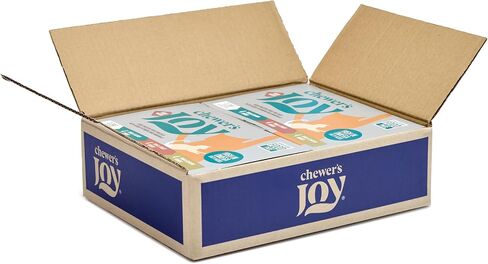 Chewer's Joy Wet Cat Food Food Pack - 3 نكهات: سمك التونة والسلمون ، الدجاج والديك الرومي - Pâté الطبيعي - البروتين العالي - خالية من الحبوب - التغذية الكاملة والمتوازنة - 12 علب (3 أوقية) in Kuwait