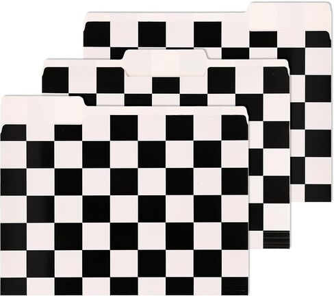Whaline 24 Pack Checkered File Folders Letter Size Black White Buffalo Plaid File Pockets with 1/3 Cut Tab for Home Office Classroom Supplies, 8.9 x 11.6 Inch in Saudi Arabia