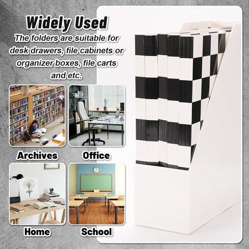 Whaline 24 Pack Checkered File Folders Letter Size Black White Buffalo Plaid File Pockets with 1/3 Cut Tab for Home Office Classroom Supplies, 8.9 x 11.6 Inch in Saudi Arabia