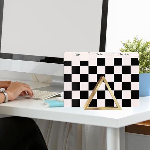 Whaline 24 Pack Checkered File Folders Letter Size Black White Buffalo Plaid File Pockets with 1/3 Cut Tab for Home Office Classroom Supplies, 8.9 x 11.6 Inch in Saudi Arabia