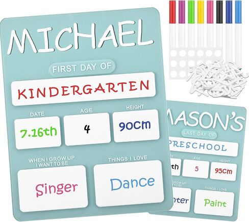 تخصيص Chunful First and Last Day of School Board اسم أكريليك قابلة لإعادة الاستخدام من تسجيل الدخول إلى Scist Back to School Photo Prop Supplies for Preschool Ristergarten Homes ، 11 × 9 Inch in Saudi Arabia