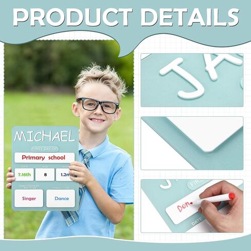 تخصيص Chunful First and Last Day of School Board اسم أكريليك قابلة لإعادة الاستخدام من تسجيل الدخول إلى Scist Back to School Photo Prop Supplies for Preschool Ristergarten Homes ، 11 × 9 Inch in Saudi Arabia