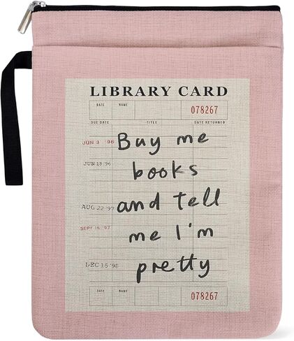Buy Me Books and Tell Me I'm Pretty Book Sleeve for Librarian, Book Lovers Bookish Group Club Gifts for Women, Book Cover with Zipper and Handle for Paperbacks 9 x 12 Inch in Saudi Arabia