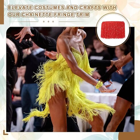 Meccanixity 6 "سلسلة متتالية متسلسلة ، 5 ياردة شرابة الخياطة تلميذات الحفلات لحفلة أزياء رقص المرحلة اللاتينية ، الأزرق in Kuwait