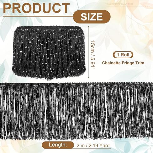 Meccanixity 6 "سلسلة متتالية متسلسلة ، 5 ياردة شرابة الخياطة تلميذات الحفلات لحفلة أزياء رقص المرحلة اللاتينية ، الأزرق in Kuwait