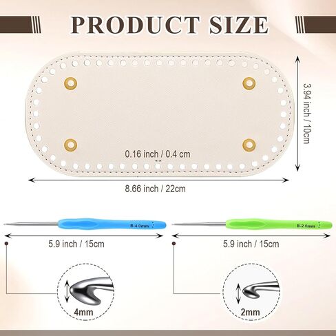 SilTriangle 5 Pcs Purse Bottoms for Crochet Bags with 2 Pcs Hook, Crochet Purse Kit Basket Base Leather Bag Bottoms for DIY Bags Making Supplies Kit Knitting(Classic Color) in Kuwait