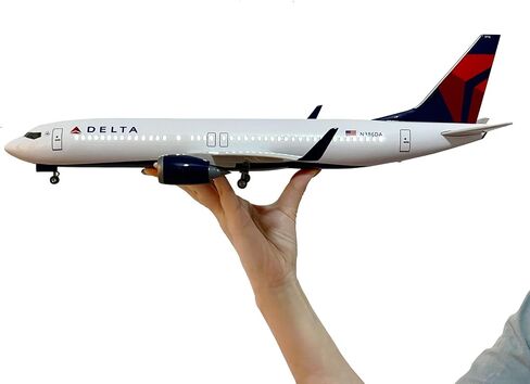 Delta Airlines B737 Model Airplane 18.5 Inches Long 1/150 Scale Delta 737 Aircraft with LED Lights and Airport Scene Accessories Ideal Display and Gift in Saudi Arabia