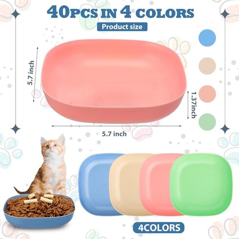 Lemonroad 40 PCS Cat Food Bowl 5.7 بوصة التعب أطباق قطة السلع والأطباق المبللة الواسعة والضحلة للقطط للقطط والقطط قصيرة الأرجل والحيوانات الأليفة الوحشية in Saudi Arabia