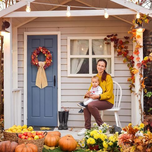 إكليث وشاح للباب الأمامي برتقالي أبيض بوفالو أكاليل بلود أكاليل ساتان ساتان جارلاند الشريط إكسسوارات لزهور الزهور في الهواء in Kuwait