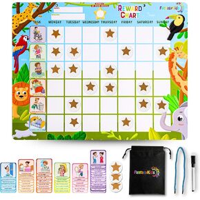 Reward Chart for Kids – Behavior chart for Kids at Home –Use for Refrigerator with 50 Chore Magnets, 77 Stars for Responsibility and Tasks in Saudi Arabia