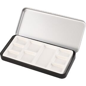 Travel Watercolor Palette, Portable Ceramic Palette 9 Well, Watercolor Palette with Lid, Empty Wet Palette Metal Paint Box with Porcelain Palettes(White Box) in Kuwait