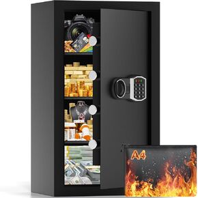 2.3 Cub Home Safe مع حقيبة مقاومة للماء ، وصندوق آمن للأمان الرقمي مع لوحة مفاتيح إلكترونية ، ومفاتيح احتياطية ، ورف قابل للإزالة ، وخزائن النار لأموال المجوهرات المنزلية. in Kuwait