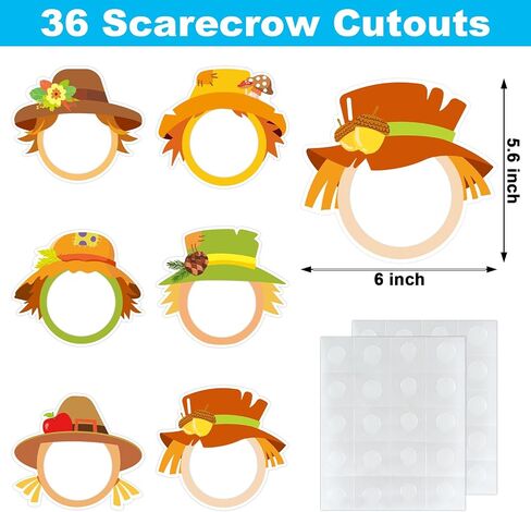 36 Pcs Scarecrow Cutouts for Bulletin Board Decoration Fall Cutouts with Photo Space for DIY Craft for Autumn Classroom Party Décor (Scarecrow) in Kuwait