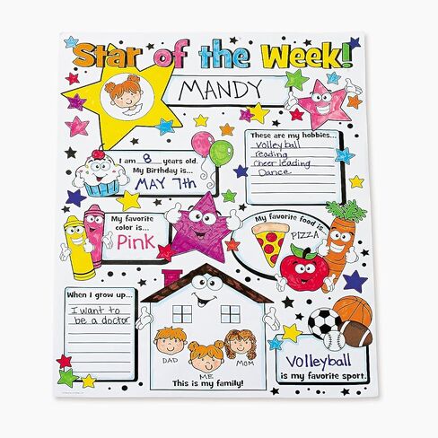 Fun Express All About Me - Set Of 30-17 X 22 Inc Star of The Week Poster, Boost Classroom Engagement - Teacher's eapon, Celebrate Individuality & Unlock Potential with Star Student Poster in Saudi Arabia