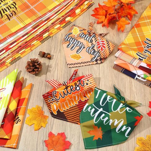 silkfly 60 pcs fall dog bandanas blaid plaid plaid shortgiving dog dicf bibs puppy bandanas kerchift absable costume assume succories for small tope cles dogs clas in Saudi Arabia