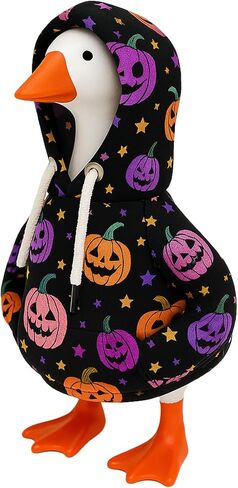7 Inch Desk Goose Outfits Mini Porch Goose Hoodies Halloween Pumpkin Tabletop Goose Skeleton Costume Magnetic Goose Statue Key Holder Clothes for Table Decor (Pumpkin) in Saudi Arabia