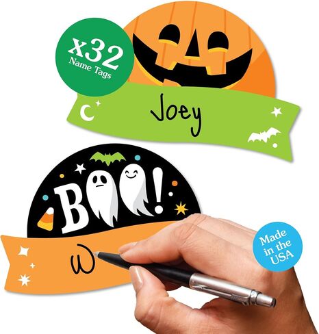 Big Dot of Happiness Spooky Halloween - DIY Blank Paper Desk or Locker Labels - Classroom Name Tags - Set of 32 in Saudi Arabia