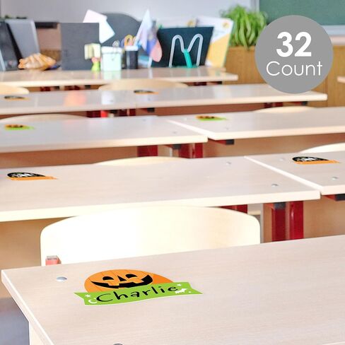 Big Dot of Happiness Spooky Halloween - DIY Blank Paper Desk or Locker Labels - Classroom Name Tags - Set of 32 in Saudi Arabia