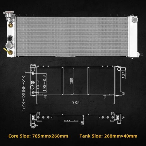 DWVO Radiator Complete Radiator Compatible with Jeep TJ, for Jeep Wrangler 2.4L 2.5L 4.0L 4.2L V4 V6 DWRD1010 in Kuwait
