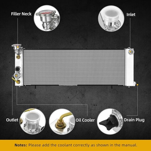 DWVO Radiator Complete Radiator Compatible with Jeep TJ, for Jeep Wrangler 2.4L 2.5L 4.0L 4.2L V4 V6 DWRD1010 in Kuwait