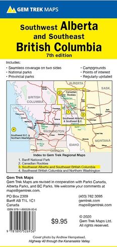Southwest Alberta and Southeast British Columbia Map | Gem Trek Maps in Saudi Arabia