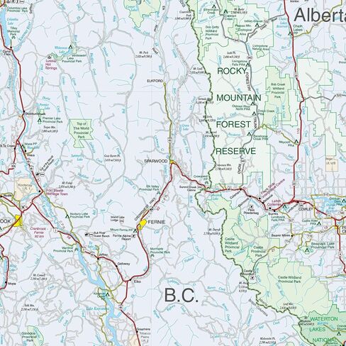 Southwest Alberta and Southeast British Columbia Map | Gem Trek Maps in Saudi Arabia