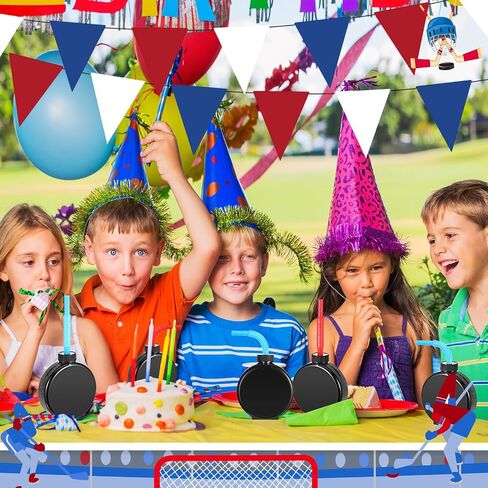 Amyhill 12 PCS هوكي أكواب الهوكي مع الأغطية والقش 8.5 أوقية بلاستيك بلاستيك بلاستي بلاستي باك شرب الزجاجات بشكل كبير الرياضة لوازم الحفلات للأطفال in Saudi Arabia