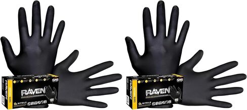 SAS SAFETY CORP 66516 Raven Nitrile Small Black Powder-free Gloves in Saudi Arabia