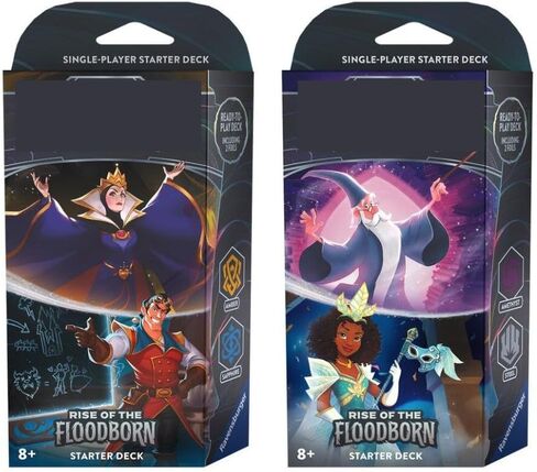 طوابق المبتدئين: كل من Amber & Sapphire (Gaston & Snow White) و Amethyst & Steel (Merlin & Tiana) (طابقين) لـ Lorcana TCG: Rise of the Floodborn in Saudi Arabia