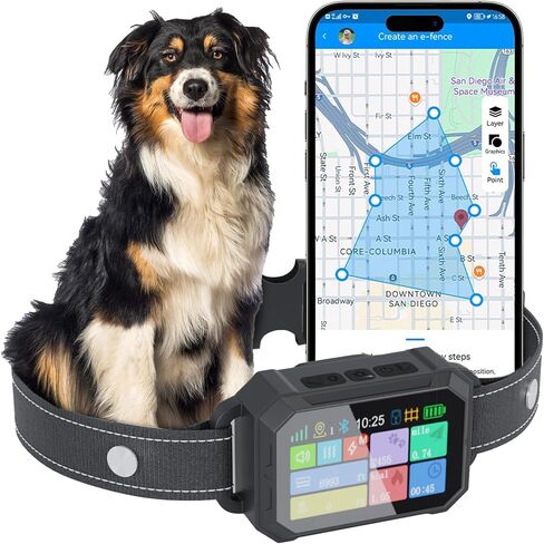 Customizable Invisible GPS Dog Collar Fence System, Waterproof LCD Collar & – Wireless Dog Fence, Wireless Pet Collar & App-Controlled Dog Training Collar in Saudi Arabia