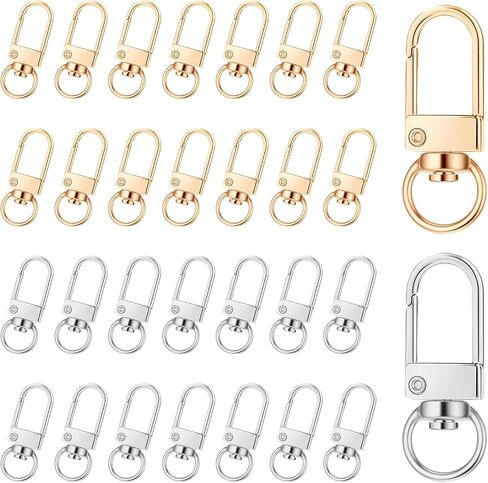 Lobster Claw Clasps Gold Swivel Snap Hooks 30 PCS Gold & Silver 360°Swivel Snap Hooks Metal Lobster Clasp Keychain Hook for Jewelry Making Purse Bags Keychain Clasp Connector Art Crafts in Saudi Arabia