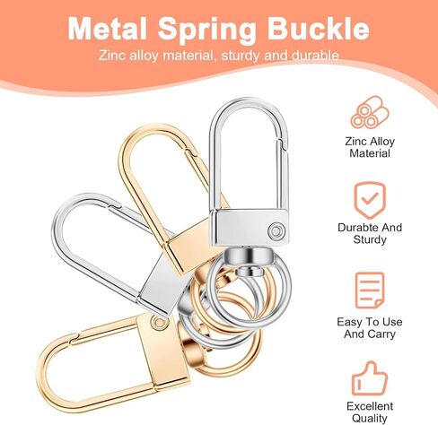 Lobster Claw Clasps Gold Swivel Snap Hooks 30 PCS Gold & Silver 360°Swivel Snap Hooks Metal Lobster Clasp Keychain Hook for Jewelry Making Purse Bags Keychain Clasp Connector Art Crafts in Saudi Arabia