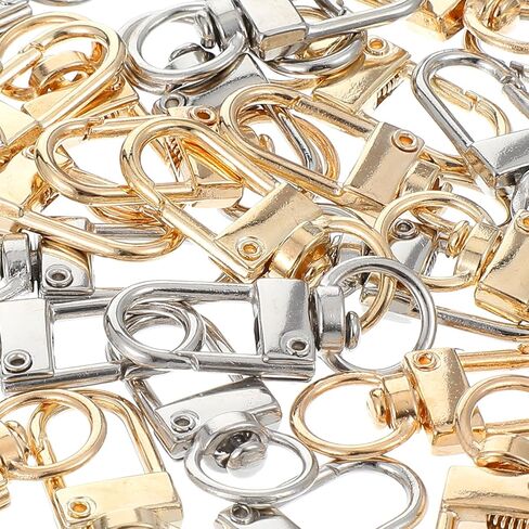 Lobster Claw Clasps Gold Swivel Snap Hooks 30 PCS Gold & Silver 360°Swivel Snap Hooks Metal Lobster Clasp Keychain Hook for Jewelry Making Purse Bags Keychain Clasp Connector Art Crafts in Saudi Arabia